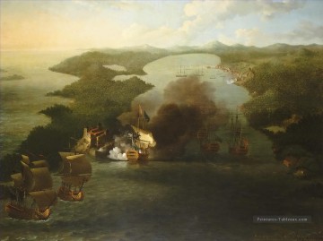 Samuel Scott 2 Batailles navales Peinture à l'huile